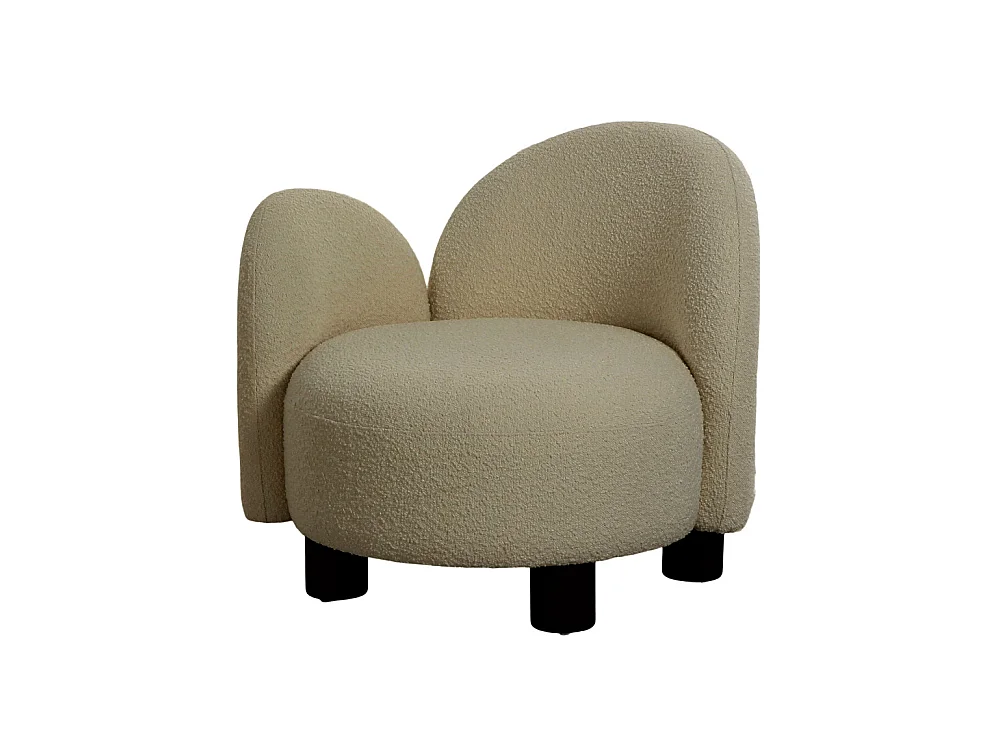 Honolulu - Fauteuil accoudoir gauche en tissu bouclette - Ecru