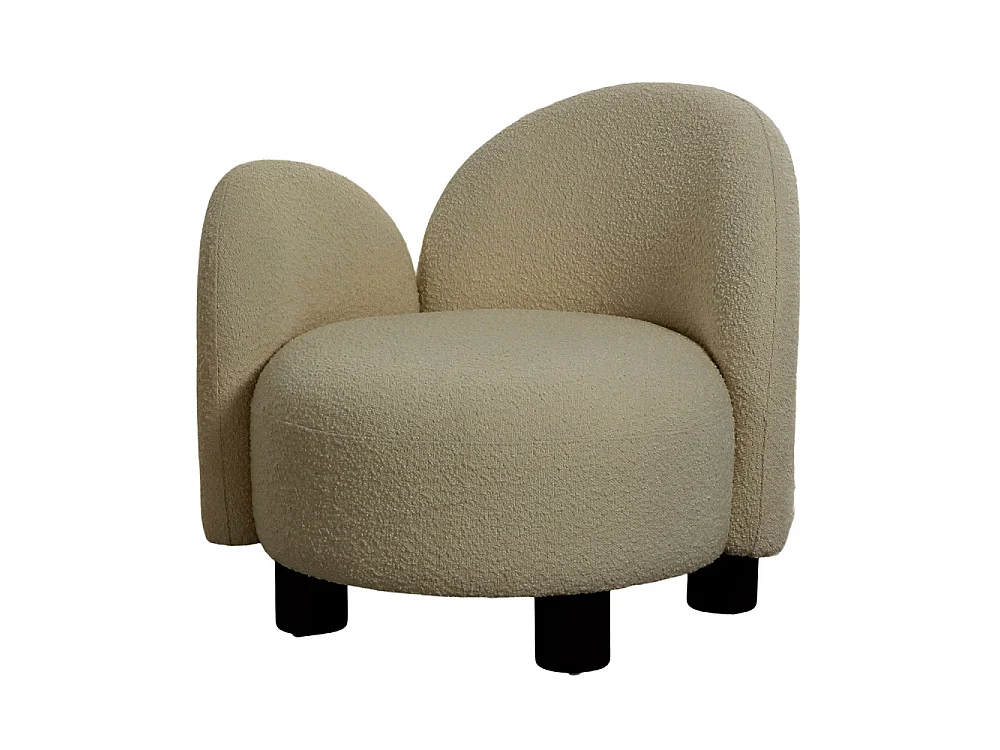 Honolulu - Fauteuil accoudoir gauche en tissu bouclette - Ecru