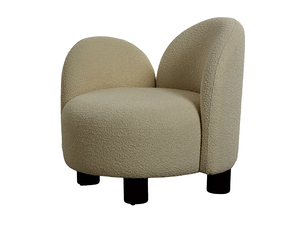 Honolulu - Fauteuil accoudoir gauche en tissu bouclette - Ecru