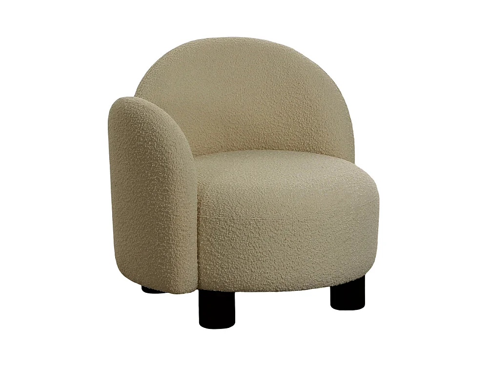 Honolulu - Fauteuil accoudoir gauche en tissu bouclette - Ecru