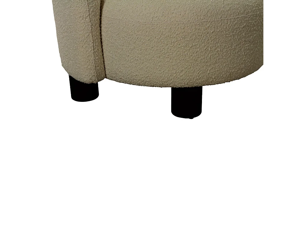 Honolulu - Fauteuil accoudoir gauche en tissu bouclette - Ecru