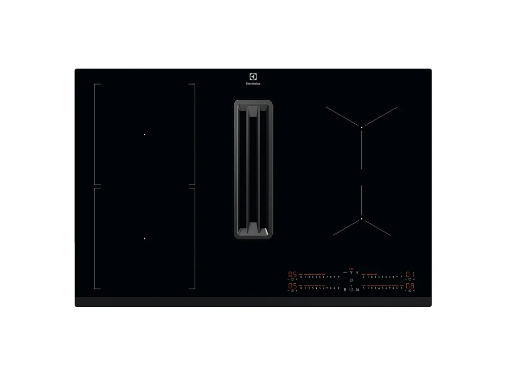 Electrolux Table de cuisson aspirante induction 78cm 4 feux 7350w noir - KCC83443