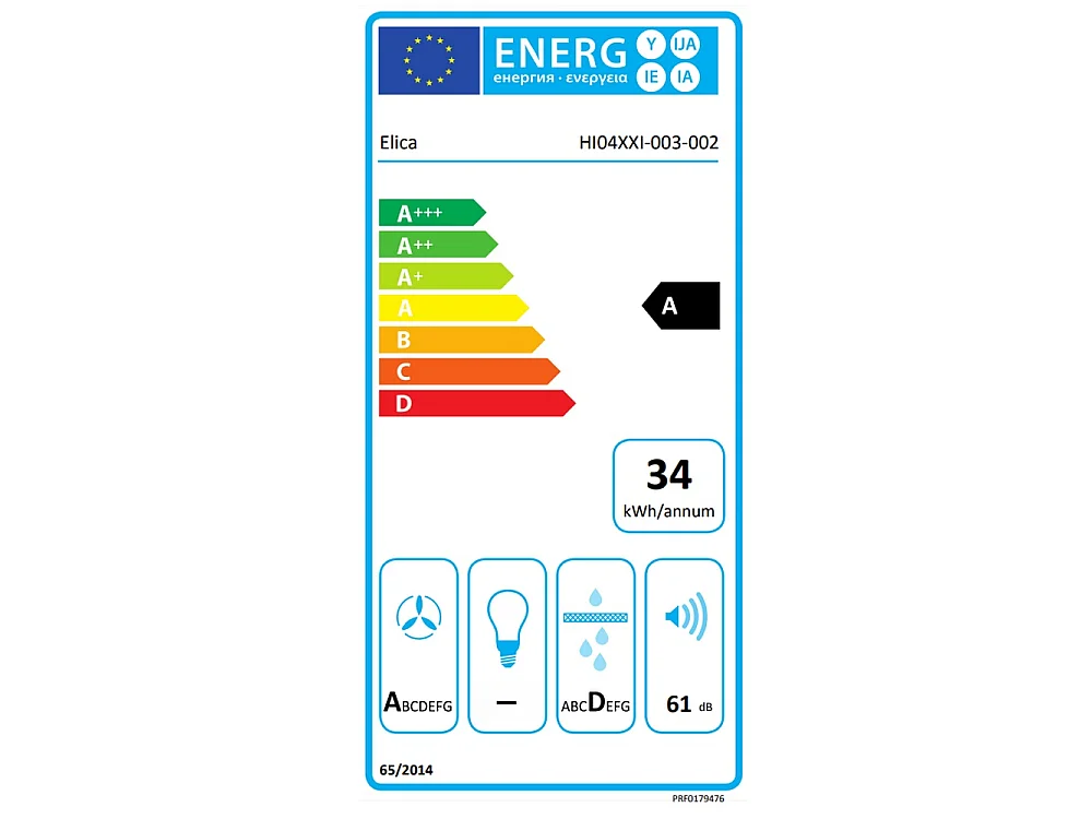 Elica Table de cuisson aspirante induction 83cm 4 feux 7400w noir - PRF0179476
