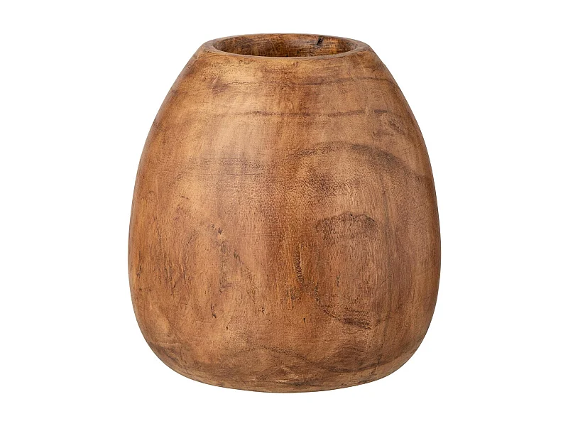 Bruine paulownia houten pot 24x24x26cm