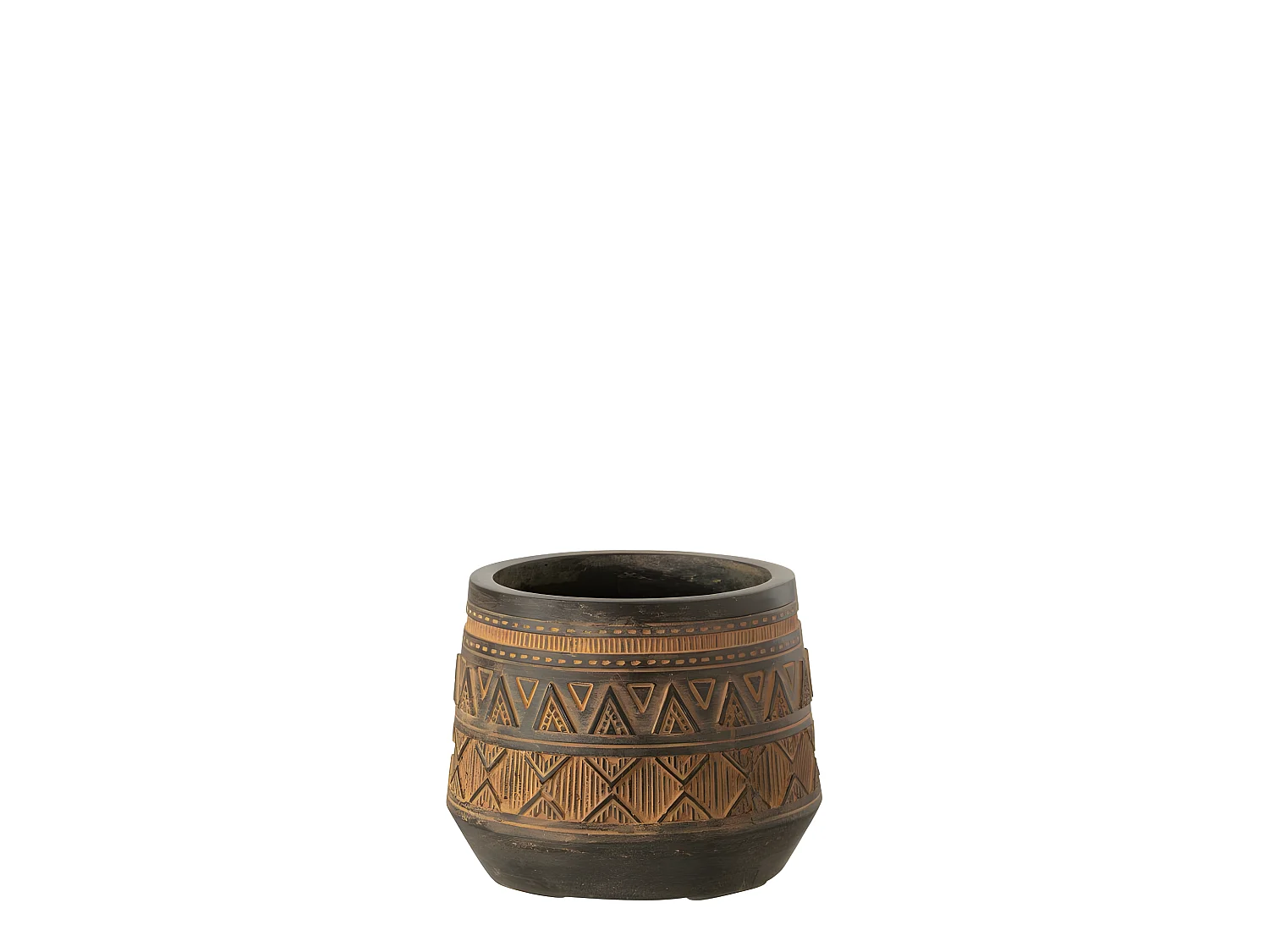 Cache-Pot Déco "Ethnique" 18cm Marron