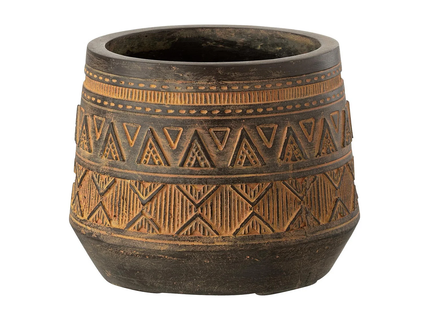 Cache-Pot Déco "Ethnique" 18cm Marron