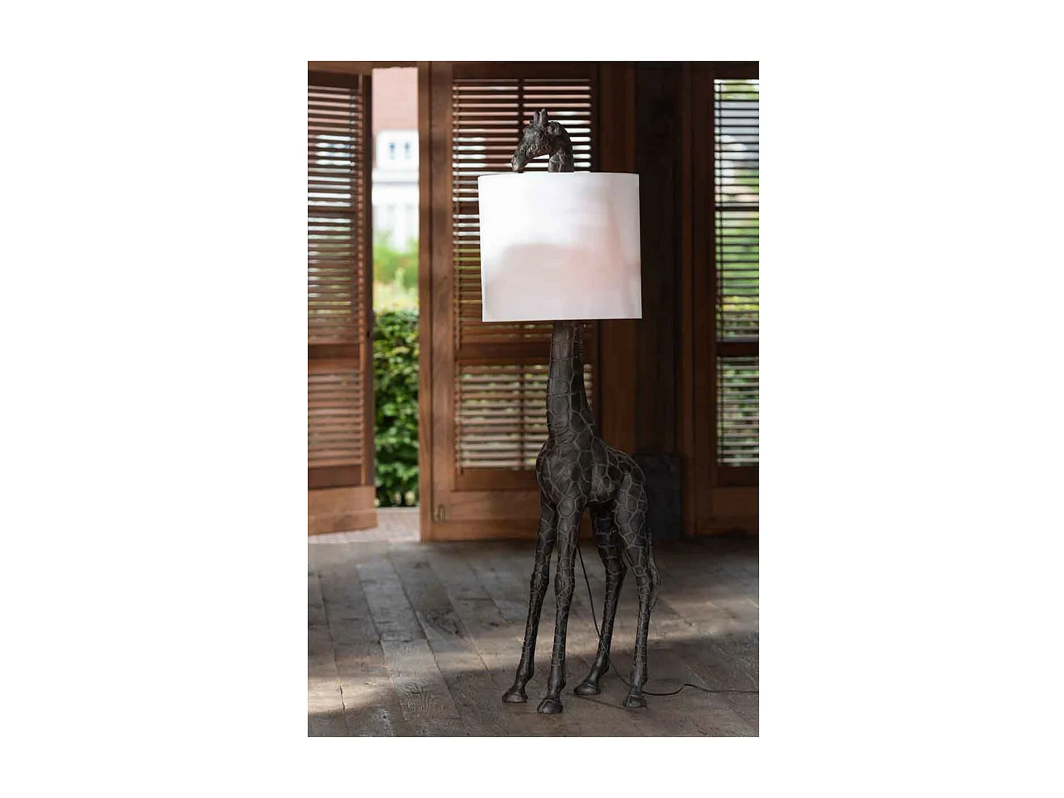 Lampadaire Design "Girafe" 177cm Marron Foncé