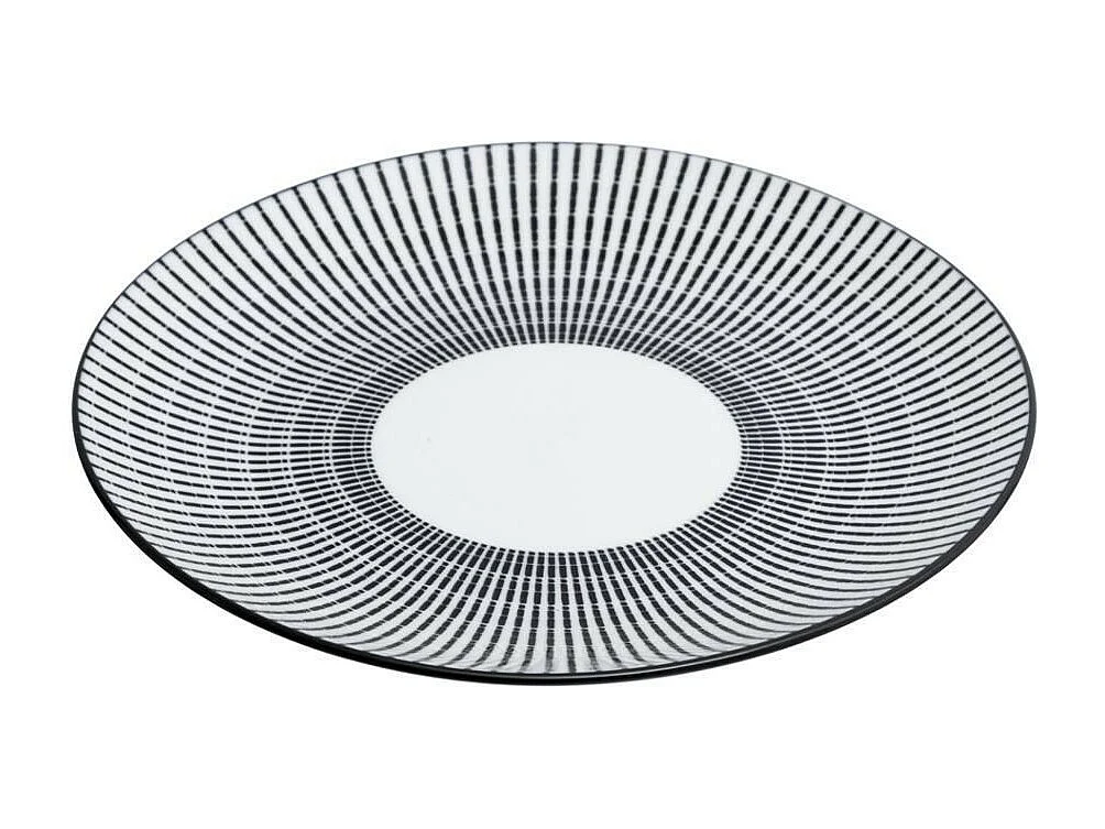 Service de Table 18 Pièces "Lunis" 27cm Noir & Blanc