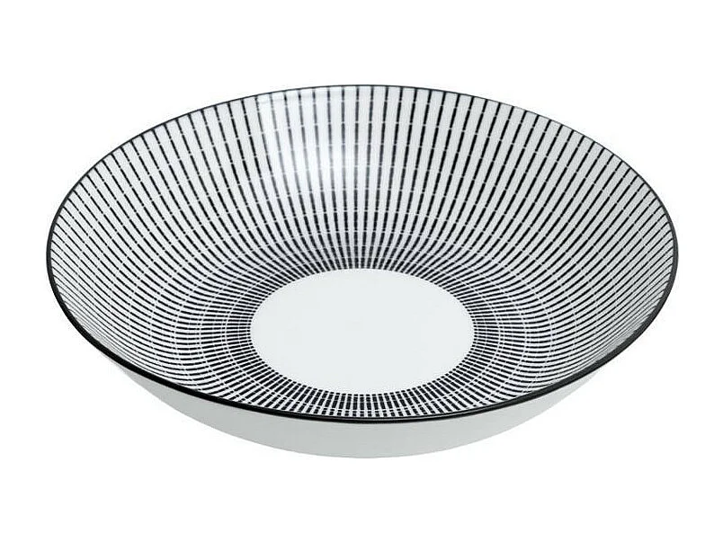 Service de Table 18 Pièces "Lunis" 27cm Noir & Blanc