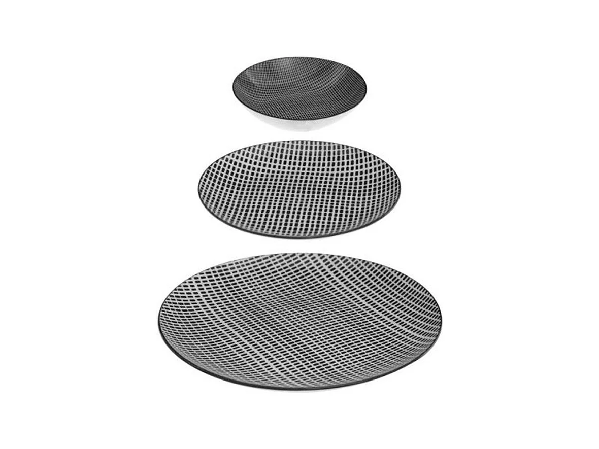 Service de Table 18 Pièces "Bohemia Square" 27cm Noir
