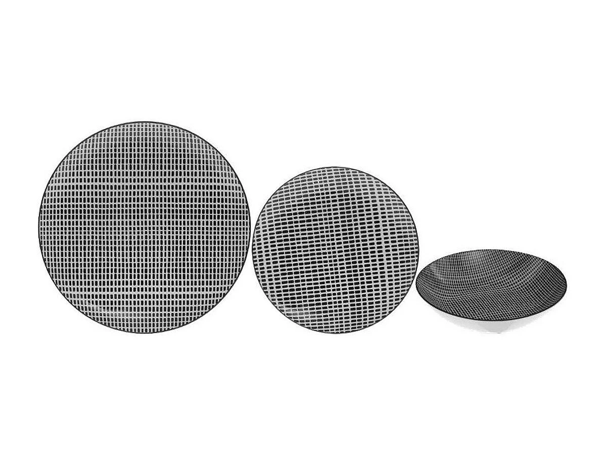 Service de Table 18 Pièces "Bohemia Square" 27cm Noir