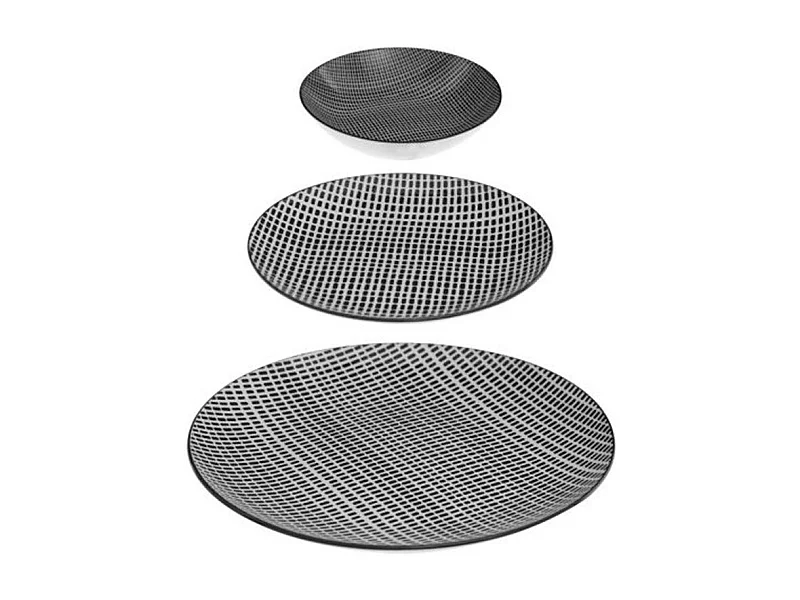 Service de Table 18 Pièces "Bohemia Square" 27cm Noir