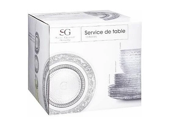 Service de Table 18 Pièces "Renaissance" Transparent
