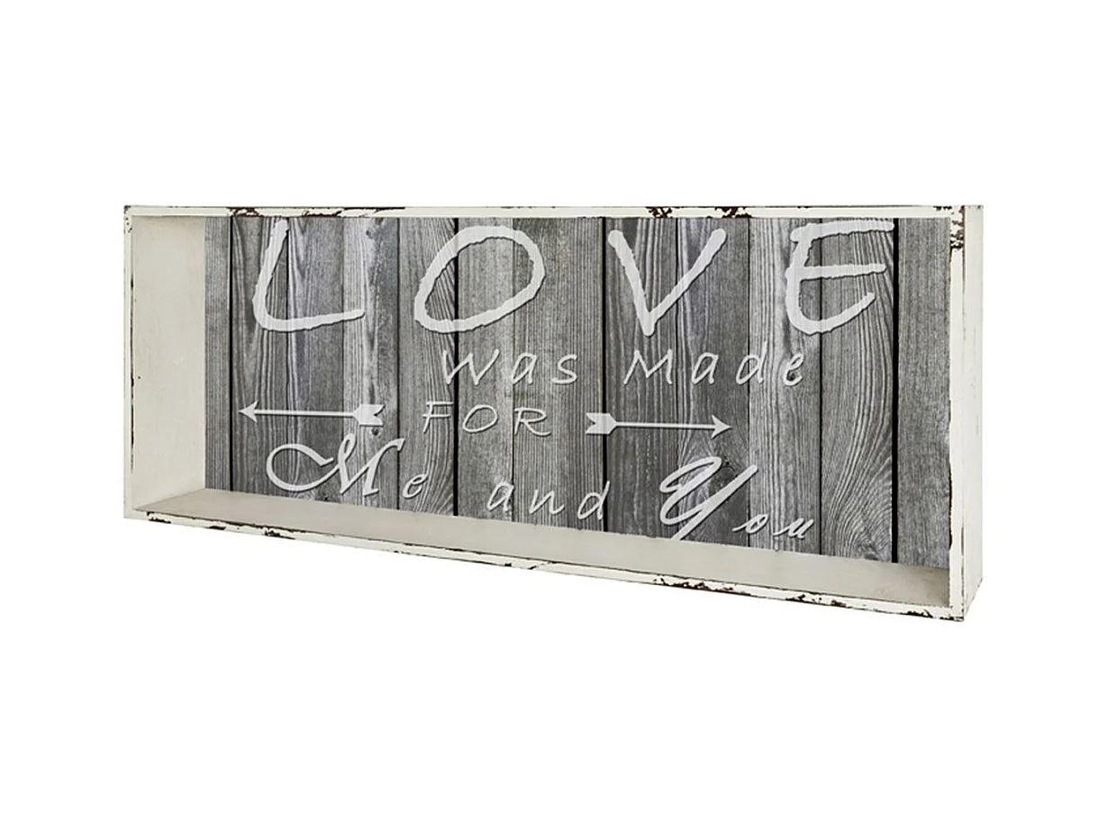 Étagère Murale Vintage "Love" 76cm Gris