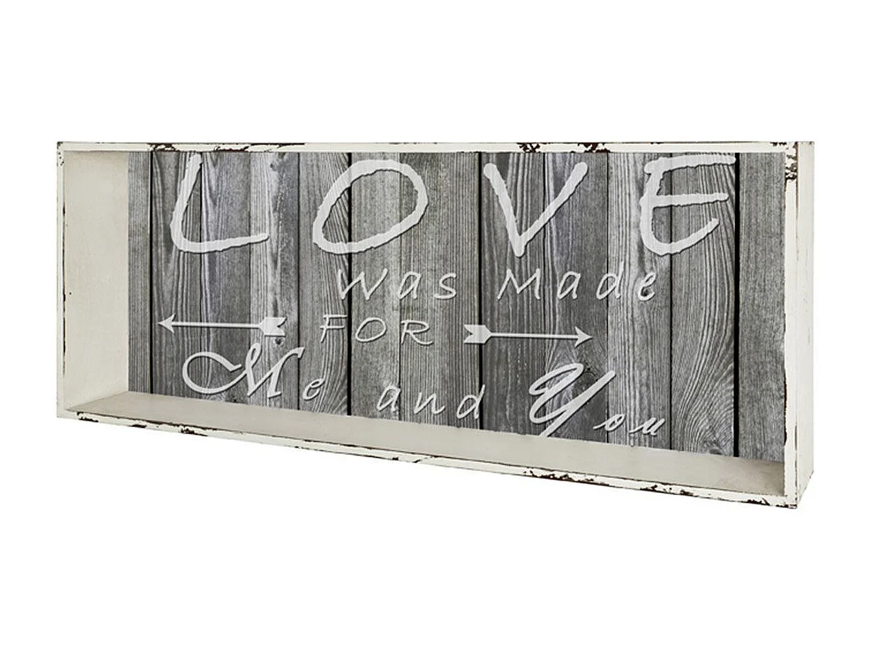 Étagère Murale Vintage "Love" 76cm Gris