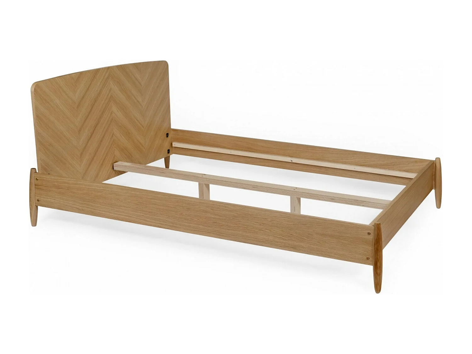 Lit Design en Bois "Bonegin" 140x200cm Chêne