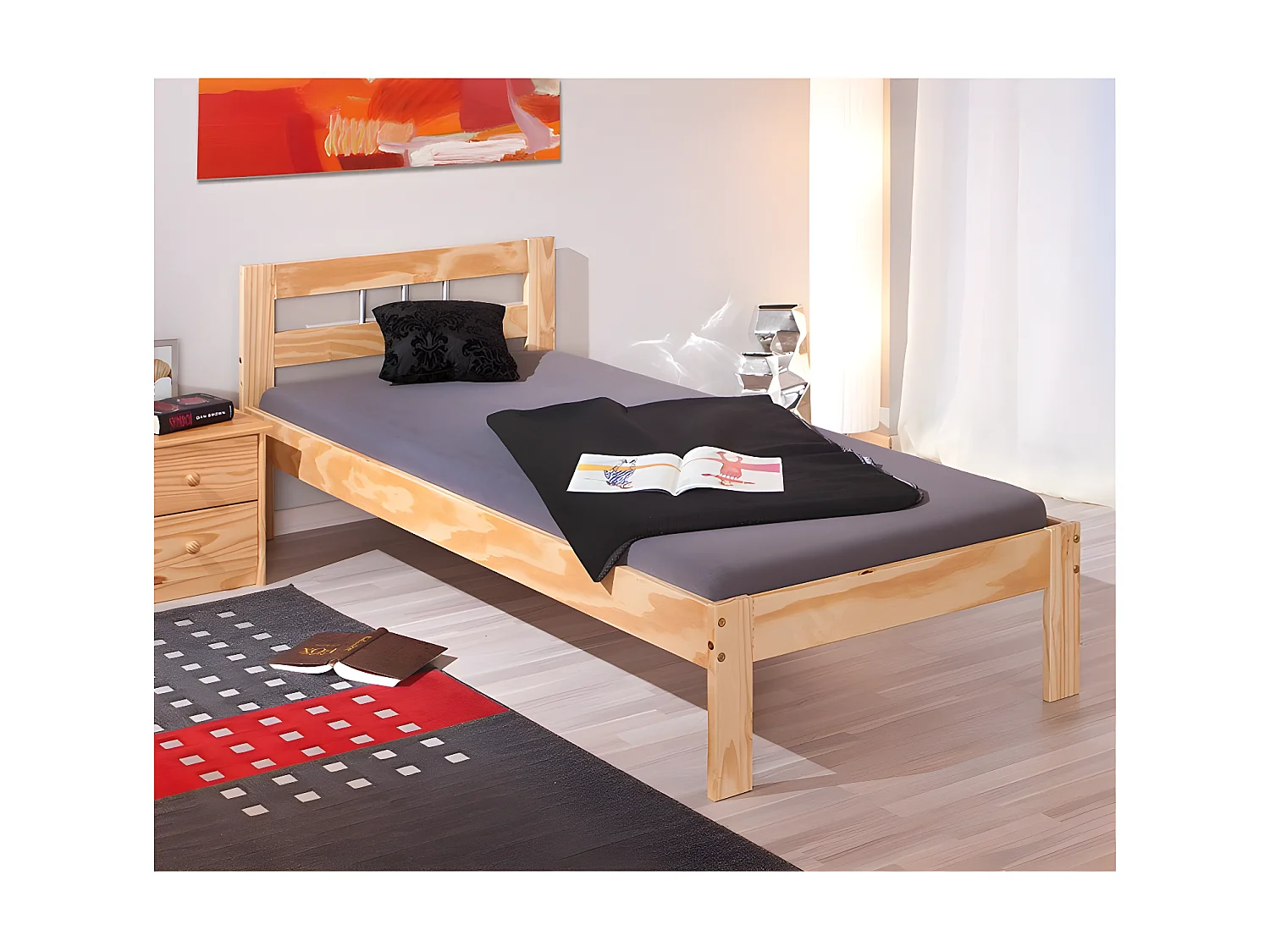 Lit Enfant Bois Massif "Angel" 90x200cm Naturel