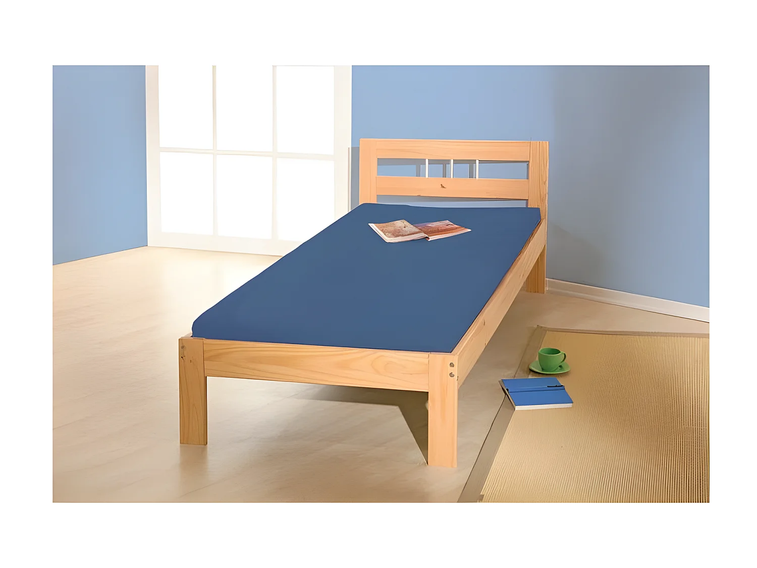 Lit Enfant Bois Massif "Angel" 90x200cm Naturel