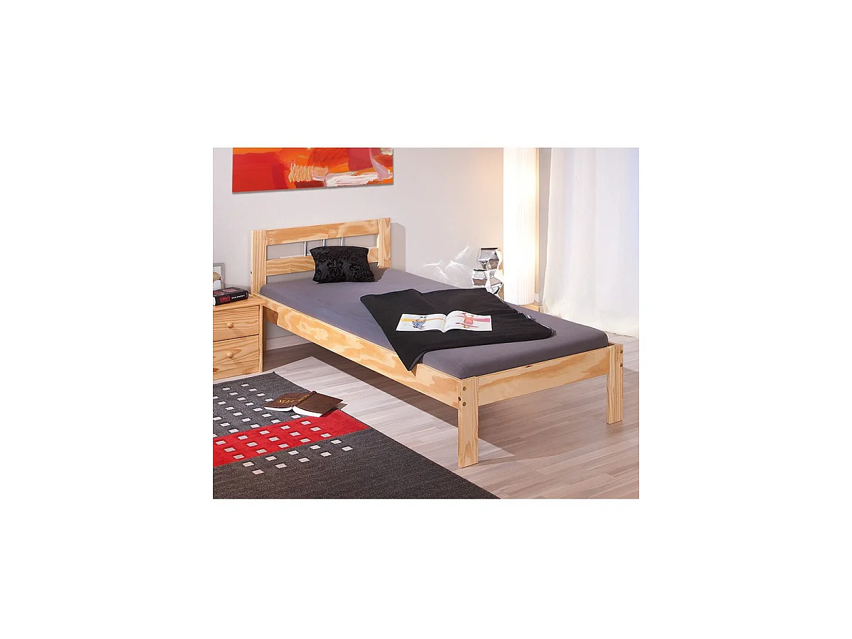 Lit Enfant Bois Massif "Angel" 90x200cm Naturel
