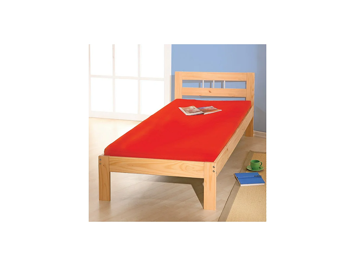 Lit Enfant Bois Massif "Angel" 90x200cm Naturel
