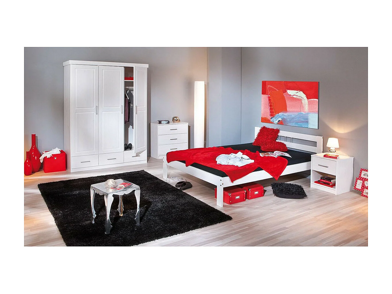 Lit Enfant en Bois Massif "Angel" 90x200cm Blanc