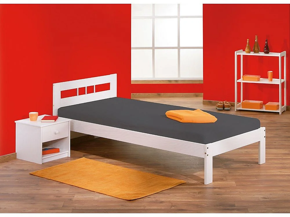 Lit Enfant en Bois Massif "Angel" 90x200cm Blanc