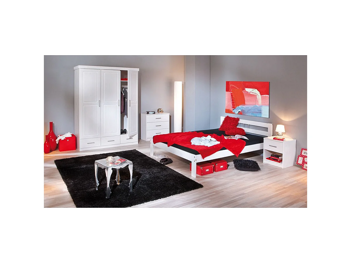 Lit Enfant en Bois Massif "Angel" 90x200cm Blanc