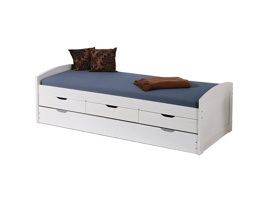 Lit Banquette Enfant en Bois "Rob" 90x190cm Blanc