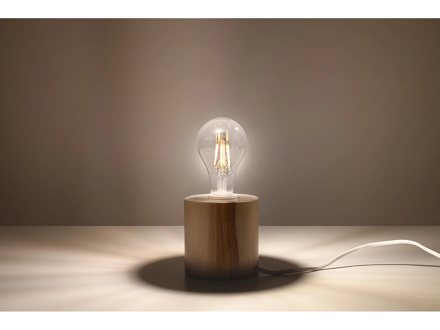 Lampada da Tavolo Cilindrica Lampada da Tavolo Legno Naturale E27 Lámpara de Mesa Cilíndrica Lámpara de Mesa Madera Natural E27