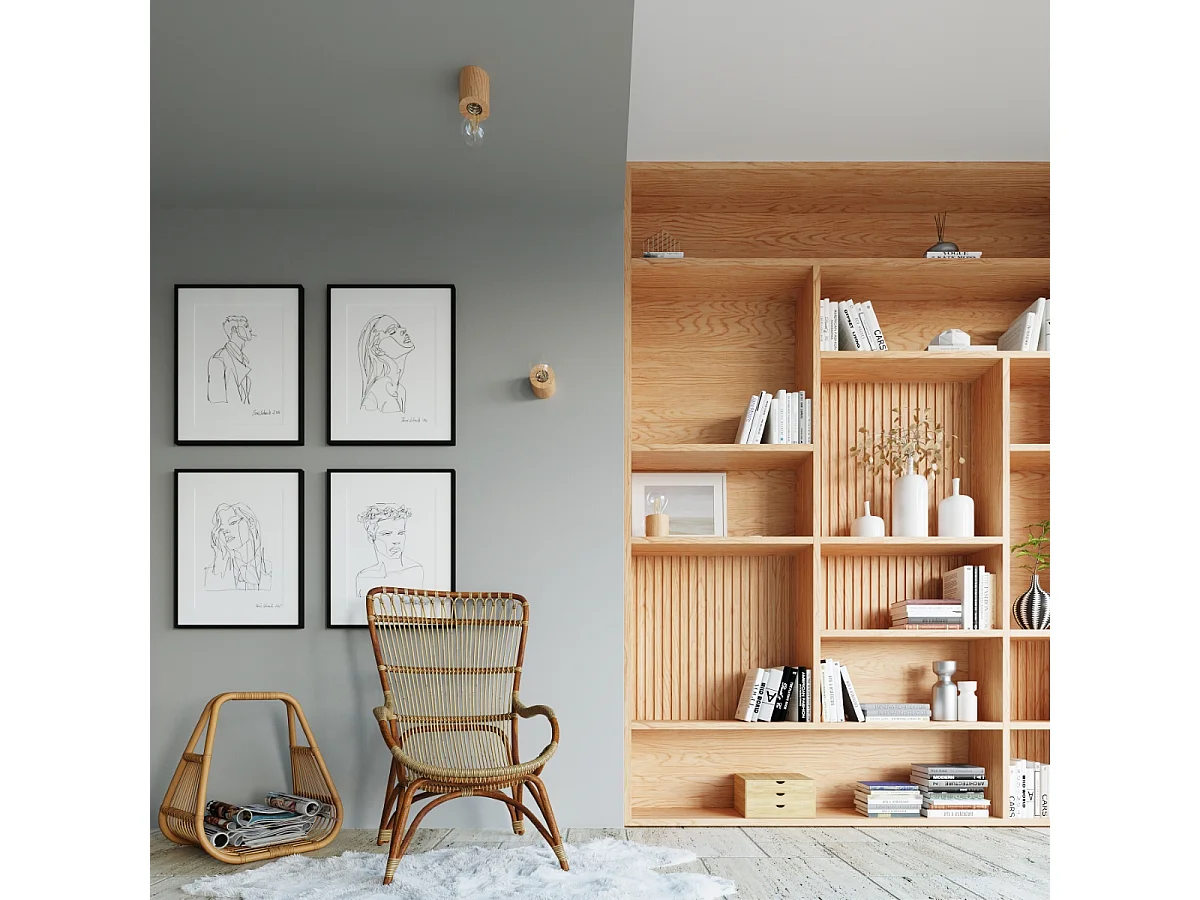 Lampada da Tavolo Cilindrica Lampada da Tavolo Legno Naturale E27 Lámpara de Mesa Cilíndrica Lámpara de Mesa Madera Natural E27