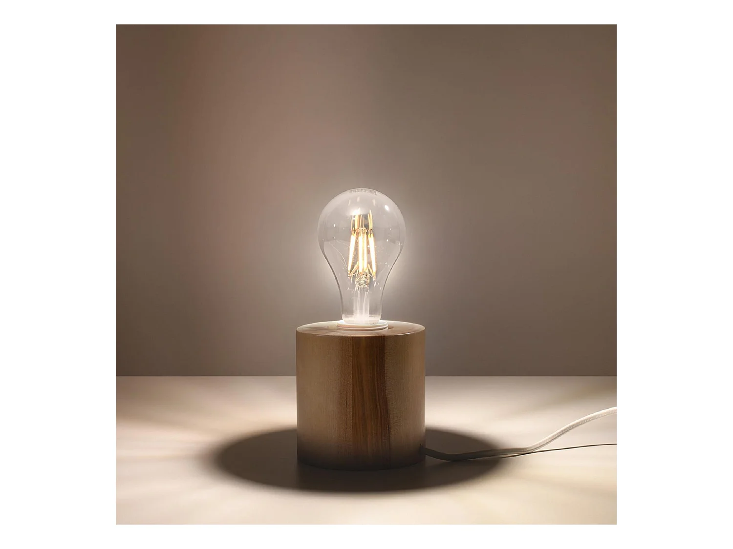 Zylindrische Tischlampe Tischlampe Naturholz E27 Lampada da Tavolo Cilindrica Lampada da Tavolo Legno Naturale E27