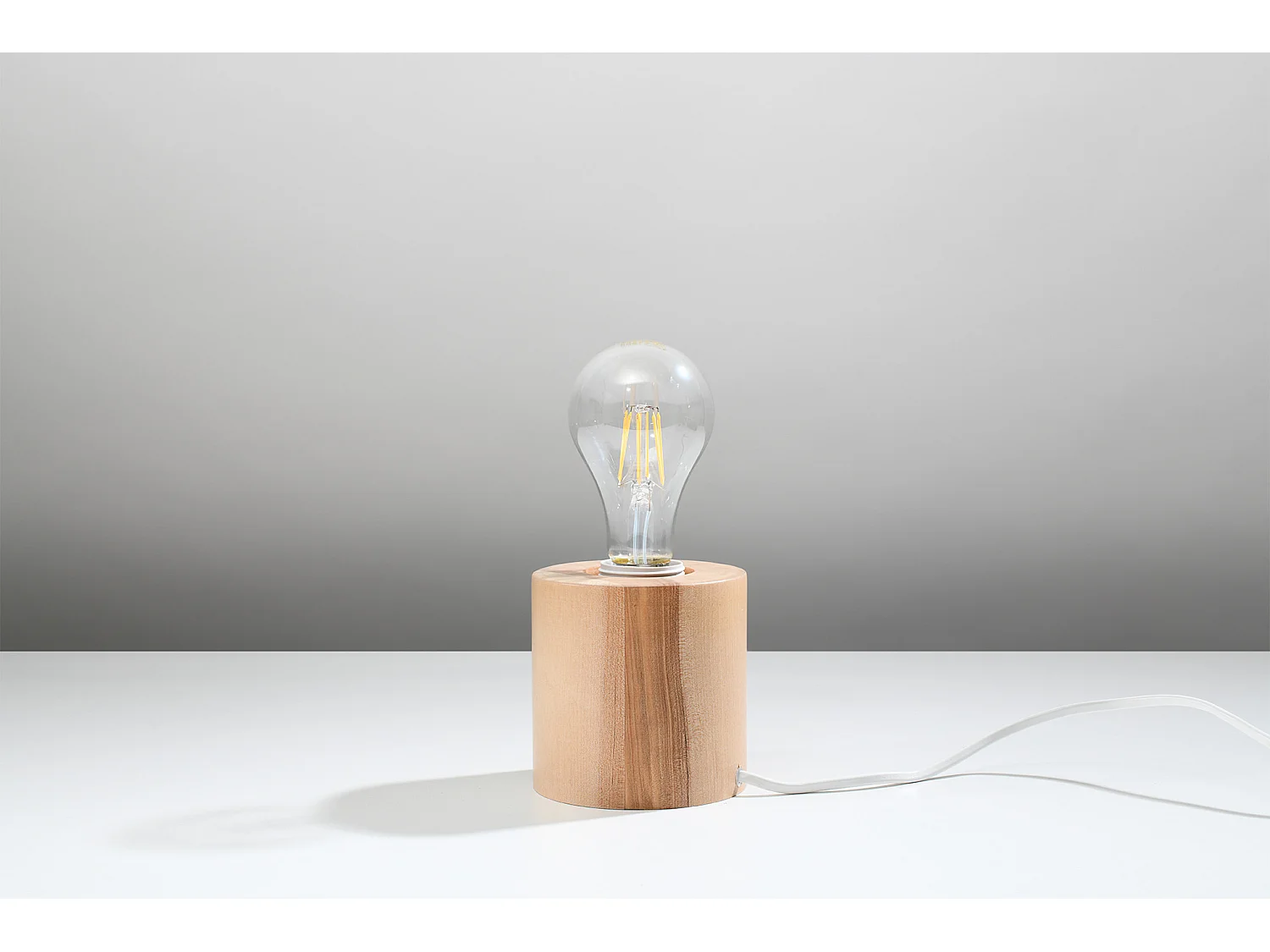 Sollux SALGADO Lampe de Table Cylindrique Lampe de Table Bois Naturel E27