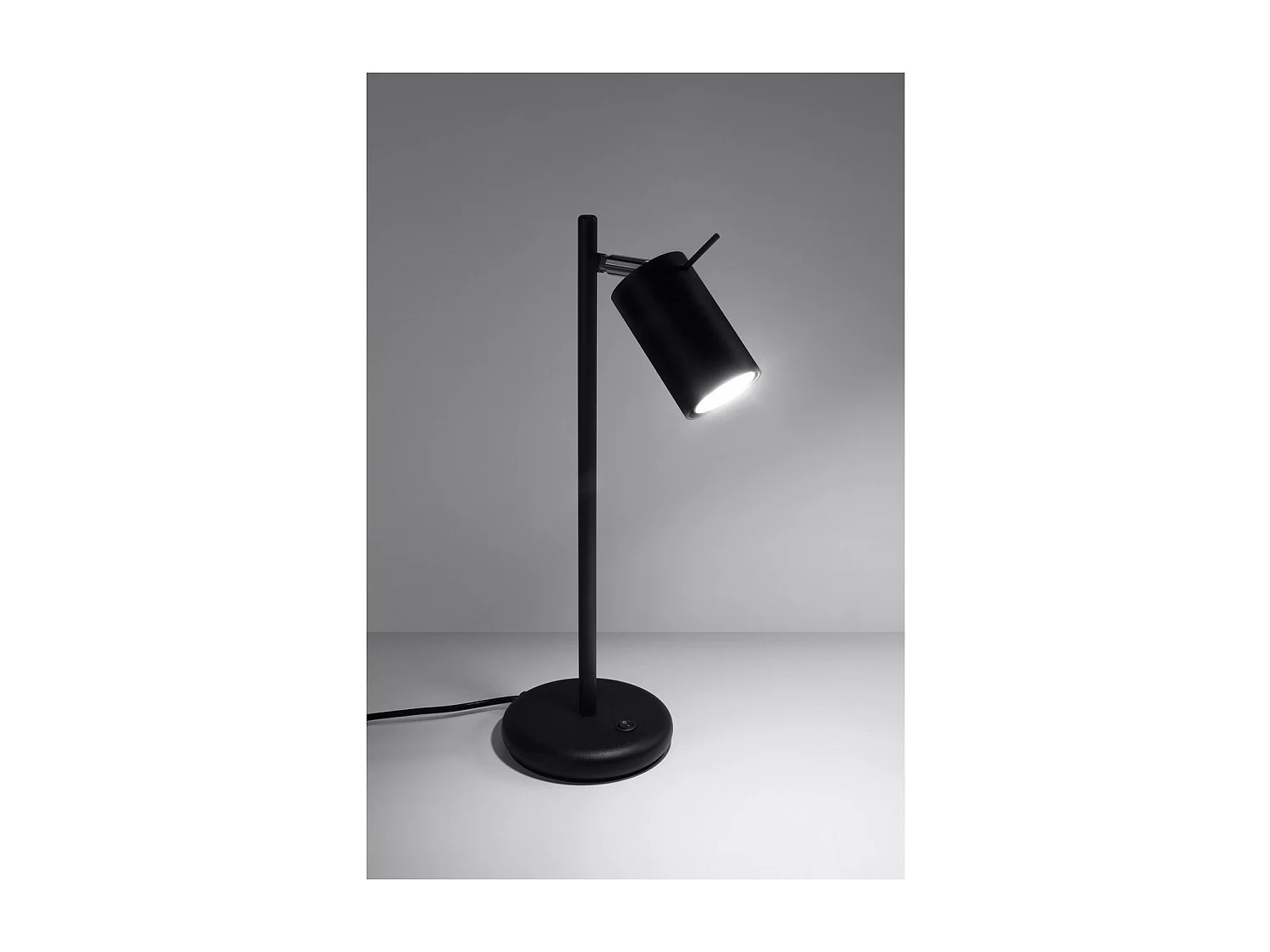 Candeeiros De Mesa Ring Moderno, Aço - 1 Lichtbronnen - L.14.5 X H.43 Cm - Preto