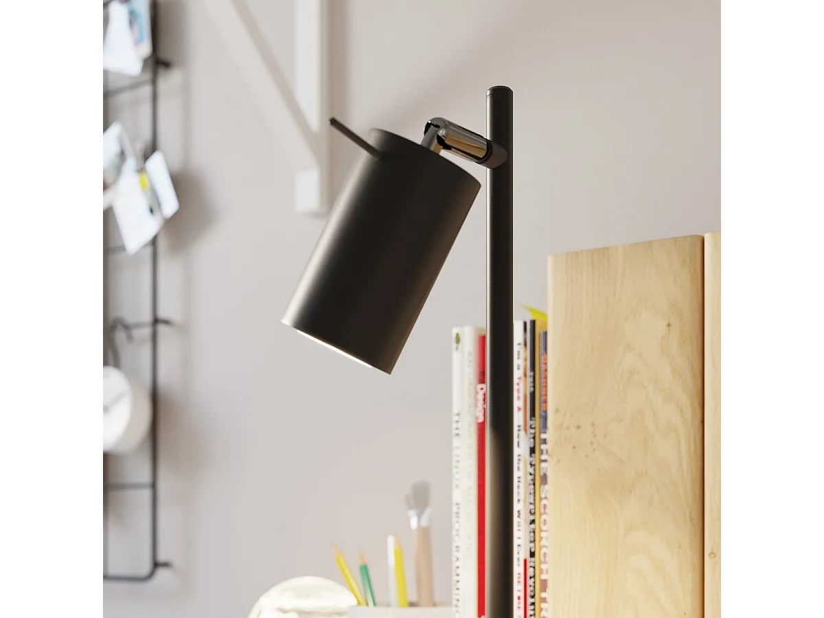 Sollux Lighting Ring Lampada da scrivania, nera, 1x GU10