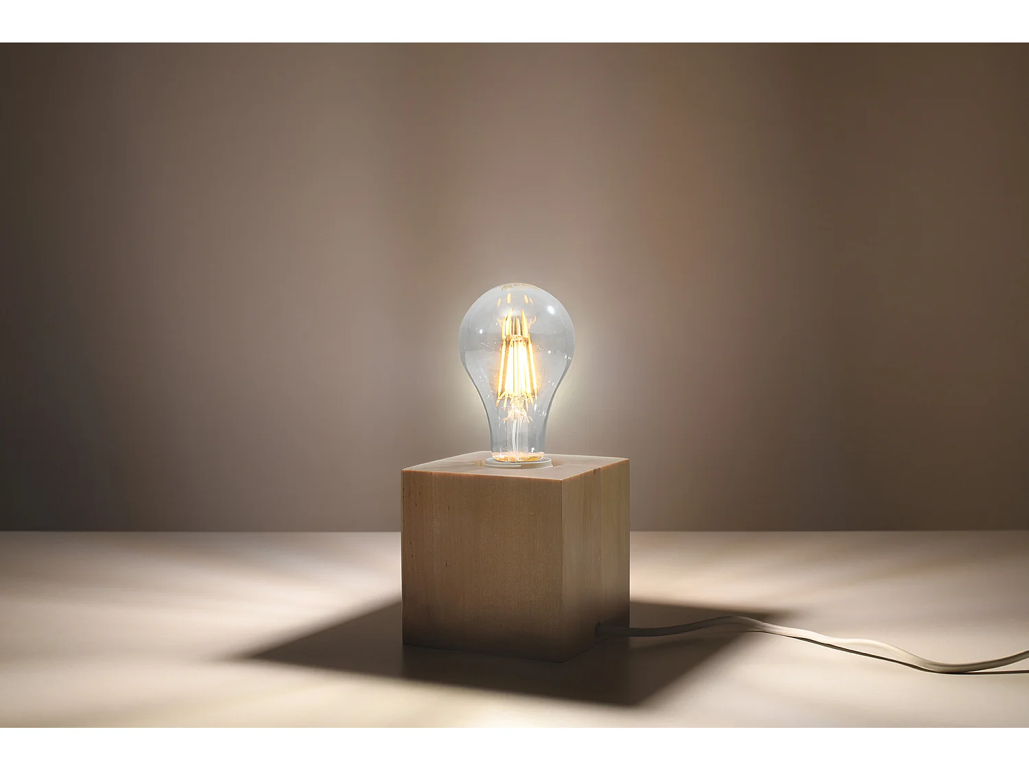 Sollux ARIZ Lampe de Table Bois Naturel E27