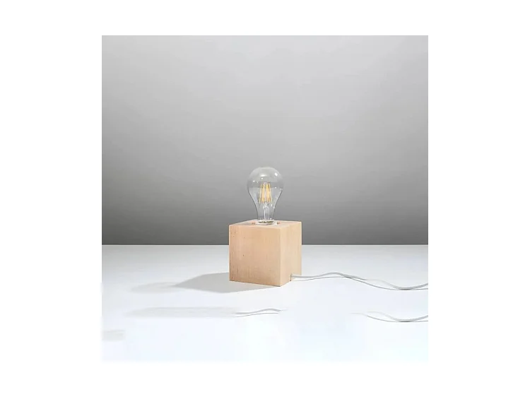 Sollux ARIZ Lampe de Table Bois Naturel E27