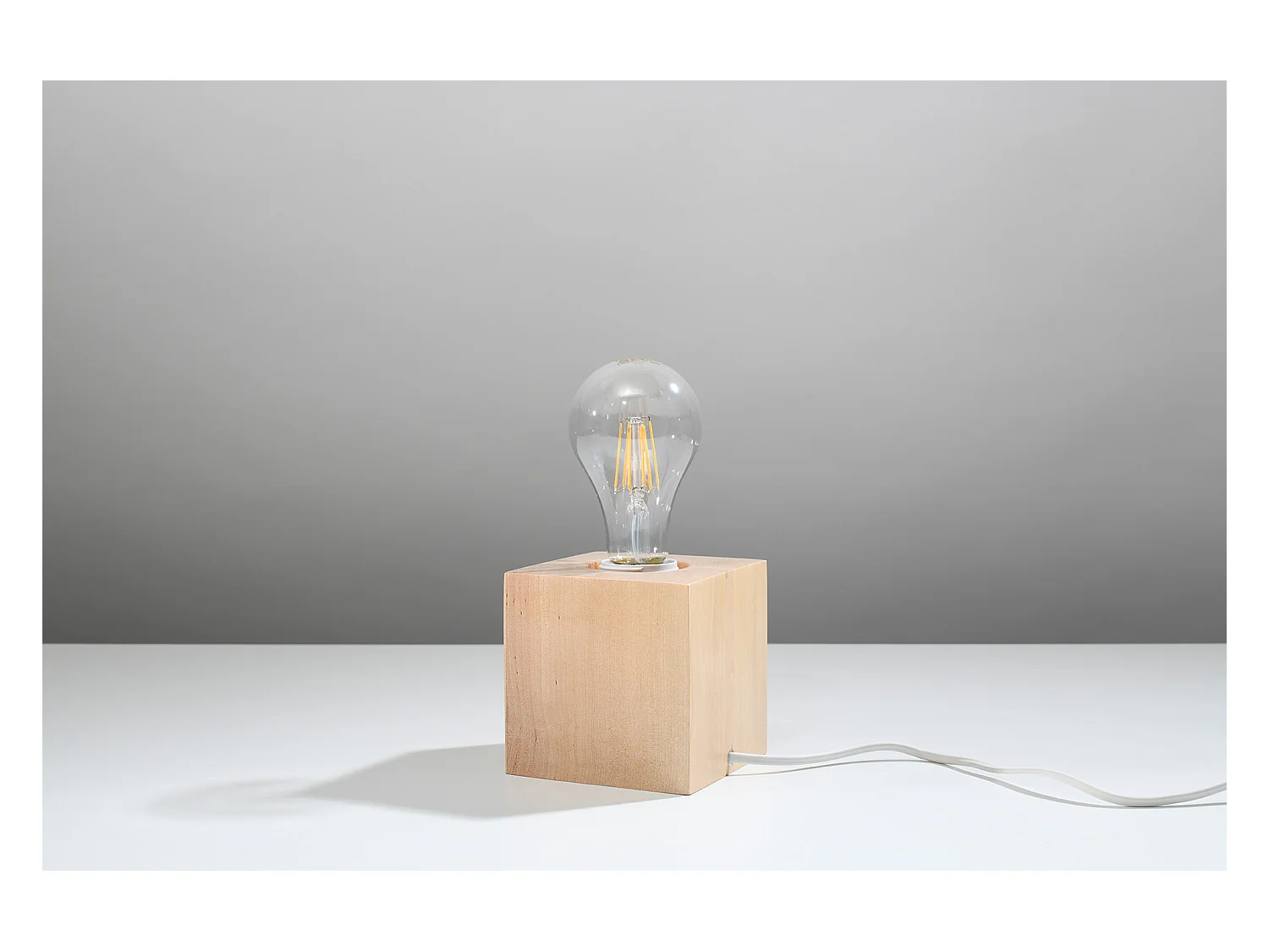 Sollux ARIZ Lampe de Table Bois Naturel E27