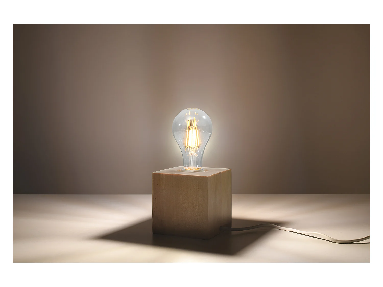 Sollux ARIZ Lampe de Table Bois Naturel E27