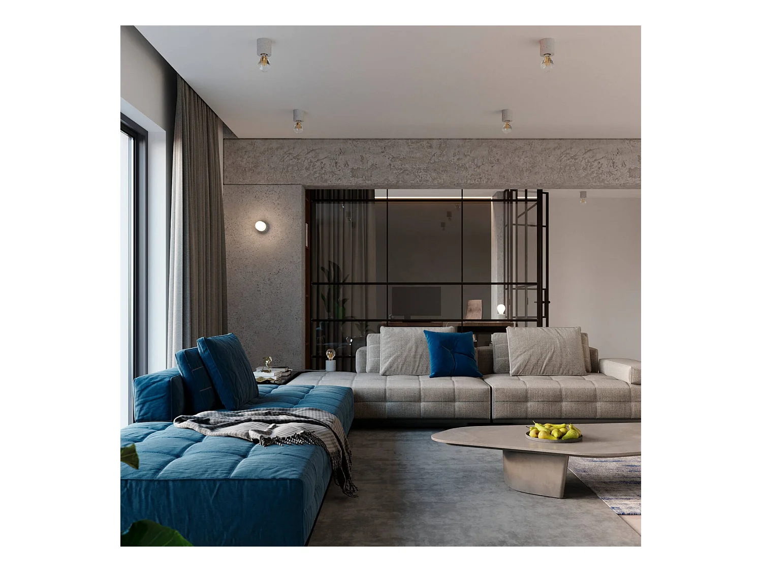 Bureaulampen Salgado Industrieel Van  - 1 Lichtbronnen - L.10 X H.10 Cm - Grijs