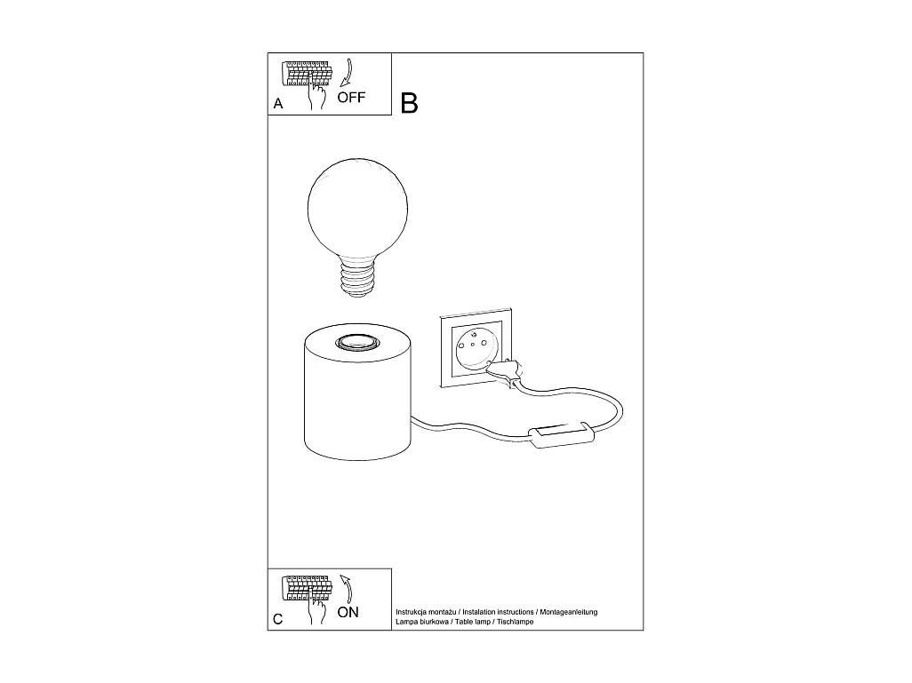 Tischlampe Grey E27 Tischlampe Grau E27