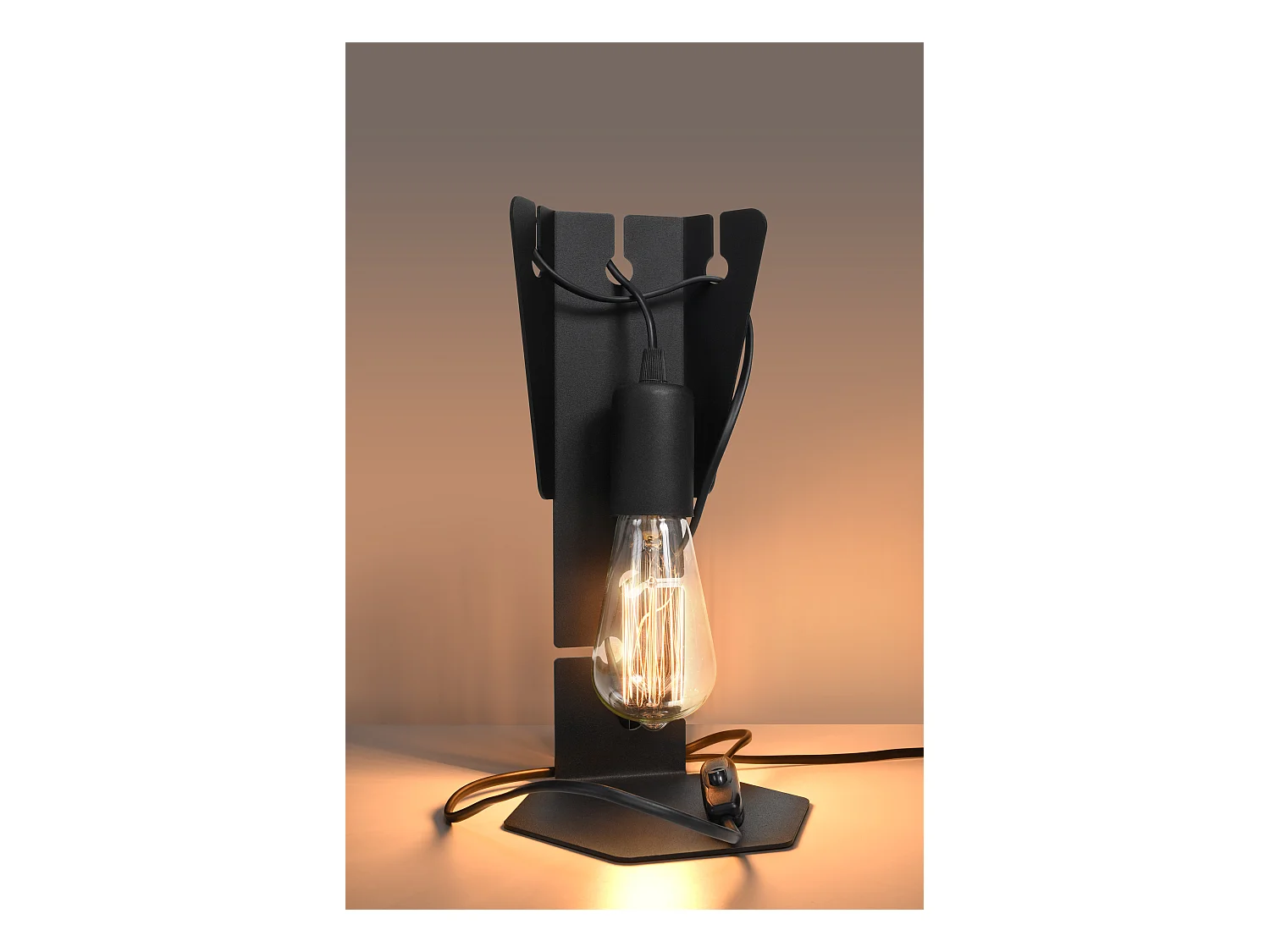 Bureaulampen Arby Industrieel Van  - 1 Lichtbronnen - L.15 X H.31 Cm - Zwart