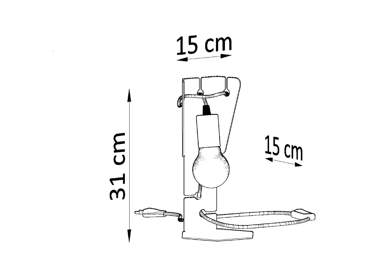 Bureaulampen Arby Industrieel Van  - 1 Lichtbronnen - L.15 X H.31 Cm - Zwart
