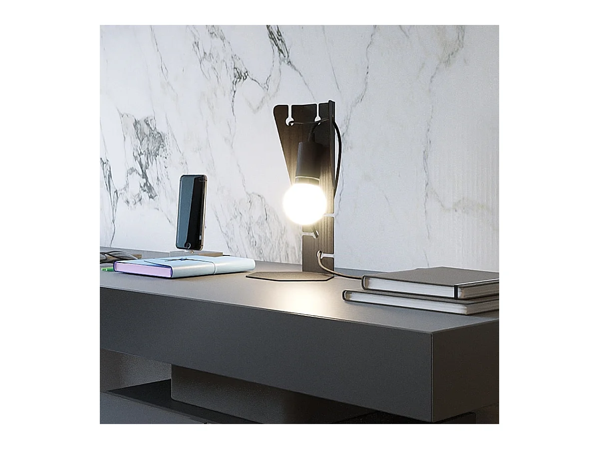 Bureaulampen Arby Industrieel Van  - 1 Lichtbronnen - L.15 X H.31 Cm - Zwart