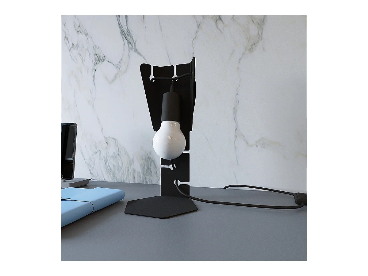 Bureaulampen Arby Industrieel Van  - 1 Lichtbronnen - L.15 X H.31 Cm - Zwart