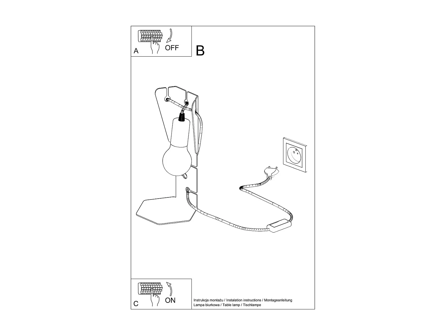 Sollux ARBY Lampe à poser design Noir E27