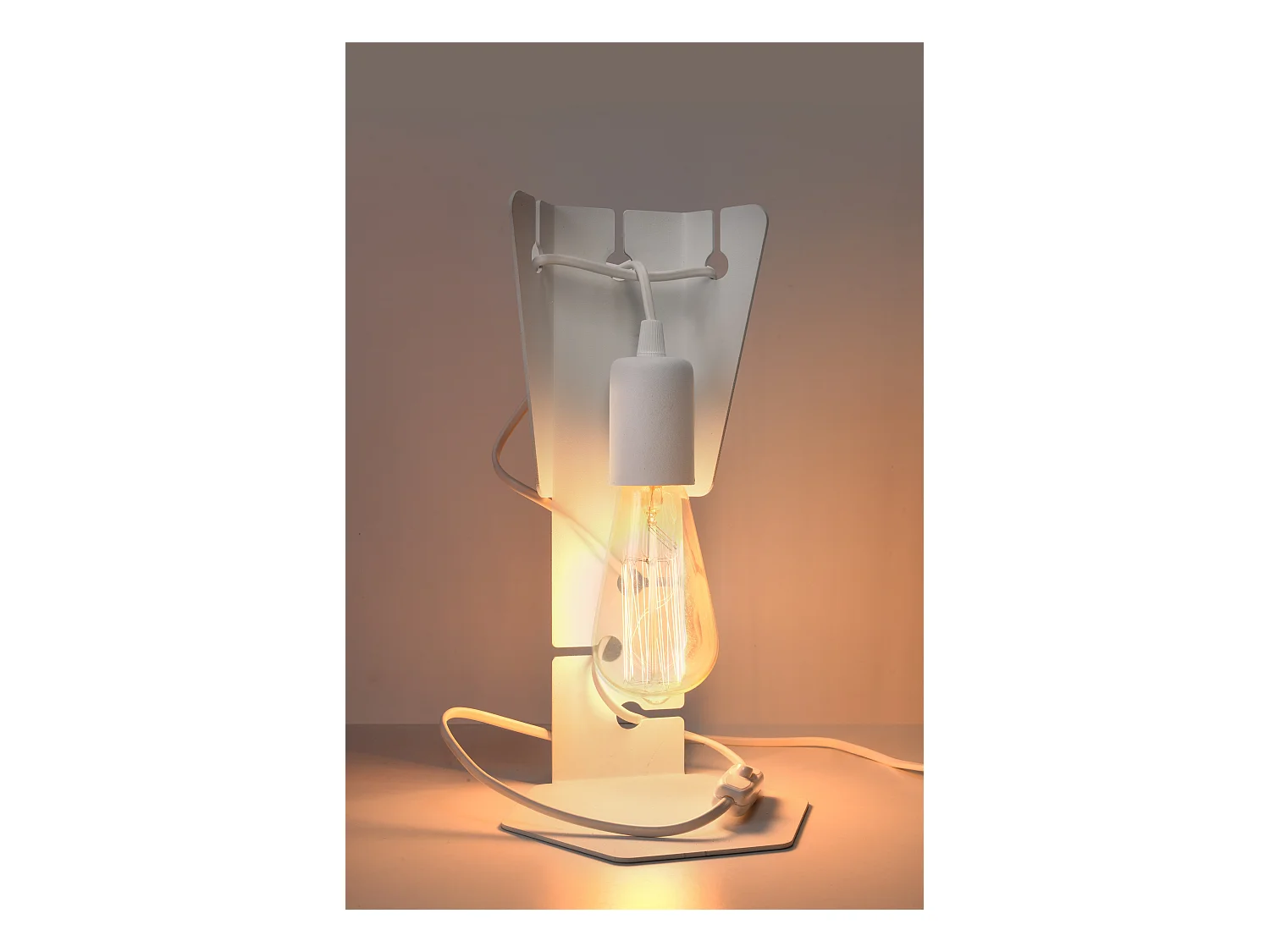 Bureaulampen Arby Industrieel Van  - 1 Lichtbronnen - L.15 X H.31 Cm - Wit