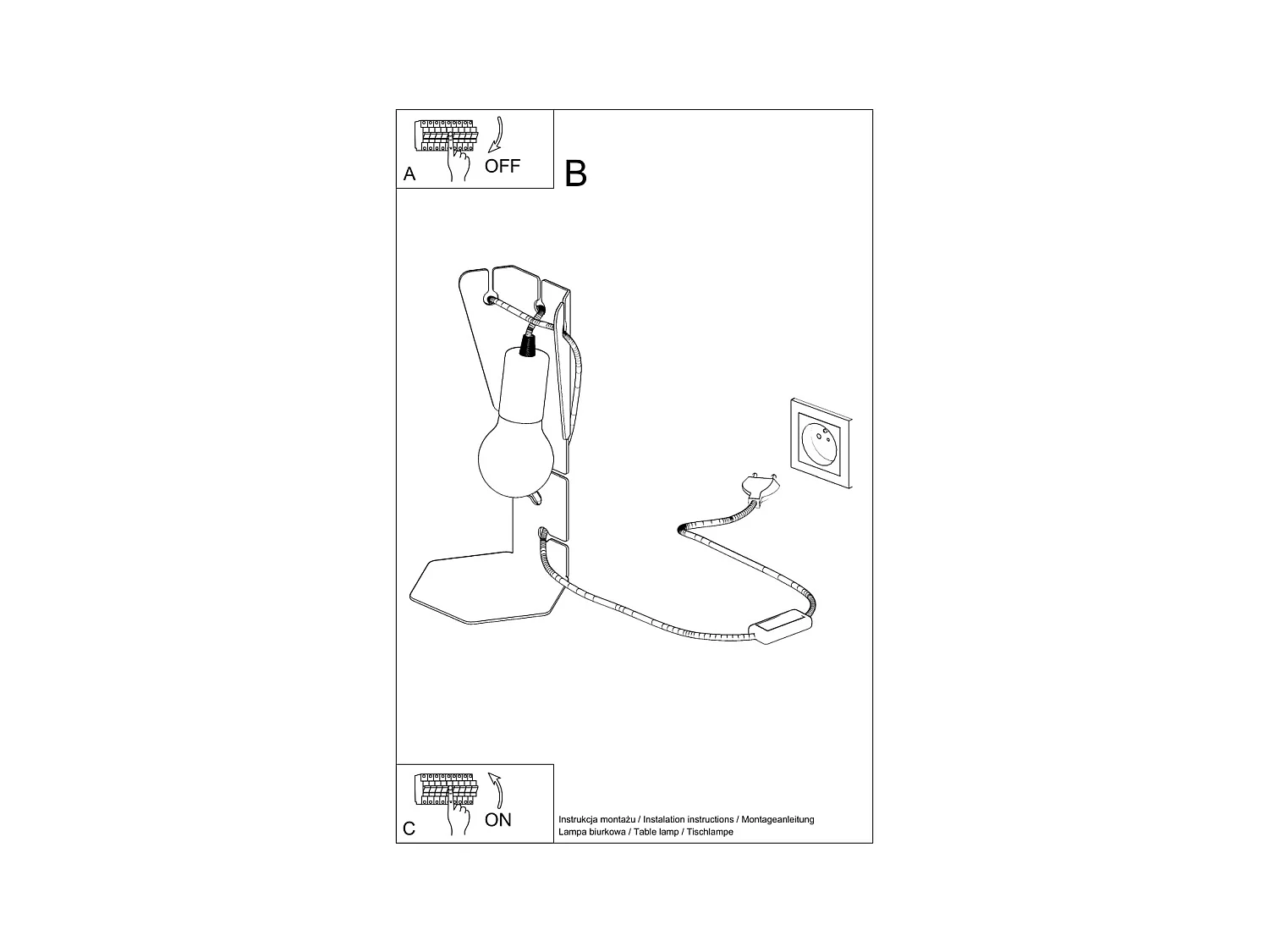 Bureaulampen Arby Industrieel Van  - 1 Lichtbronnen - L.15 X H.31 Cm - Wit