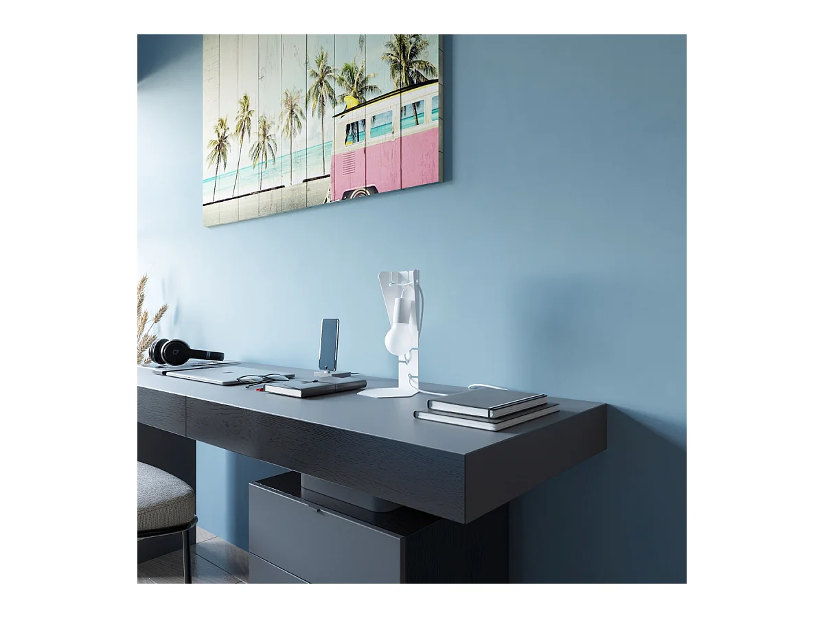 Bureaulampen Arby Industrieel Van  - 1 Lichtbronnen - L.15 X H.31 Cm - Wit