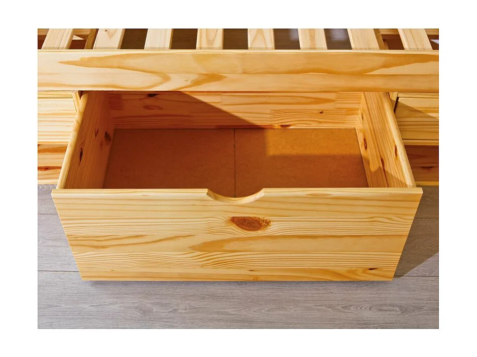 Lit Multi-Rangements "Clark" 160x200cm Naturel