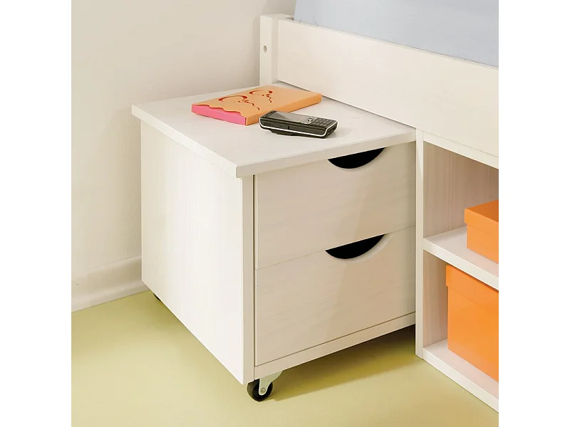 Lit Multi-Rangements "Clark" 140x190cm Blanc